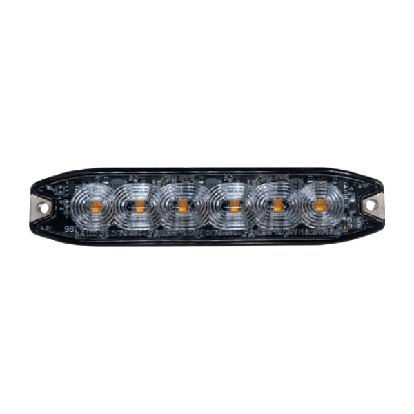 6 LEDs Flitser Slimline 12/24V / rood / R10/65