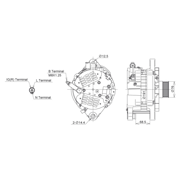 Alternator 24V 90A Mato Shop