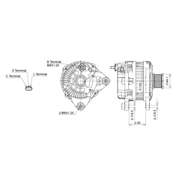 Alternator 12V 150A Mato Shop