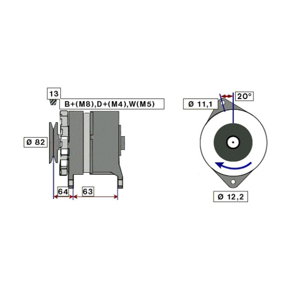 Alternator 24V 55A Mato Shop