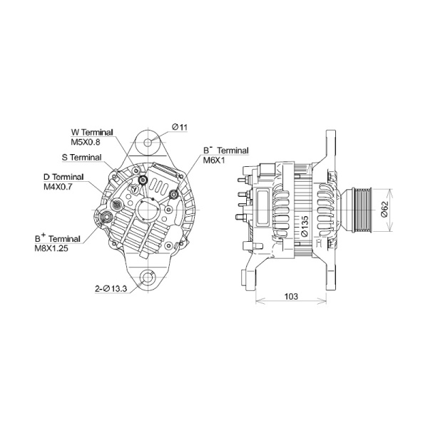 Alternator 24V 80A Mato Shop