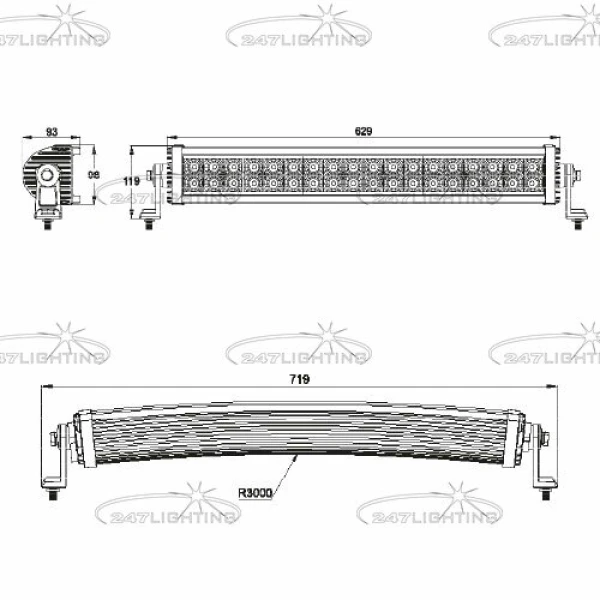 LED Lightbar Adventure / Gebogen / 108 Watt / 8100 Lumen / 12-28V - Afbeelding 2